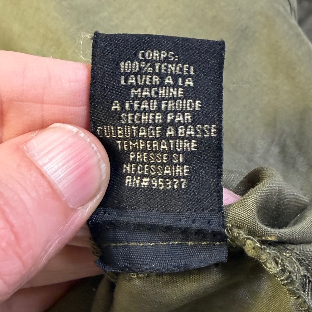 Sanctuary Olive Green Tencel Utility Shirt Button Down Long Sleeve Size‎ Small - Picture 3 of 8